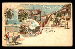 EGYPTE - PORT-SAID - SOUVENIR - CARTE LITHOGRAPHIQUE - Port Said