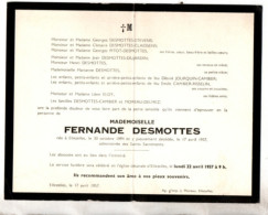 Ellezelles , 1894 - 1957 , Fernande Desmottes , Voir état  Pli Dans Le Milieu - Obituary Notices