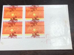 VIET  NAM  NORTH STAMPS-1984-MILITARY FRANK-(Imperf ABSOR BENT PRINT ERROR 1in BLOCKS )1 Pcs 4 STAMPS Good Quality - Viêt-Nam