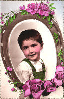 CHILD, BOY, PORTRAIT, ROSES, FLOWERS, FRANCE, POSTCARD - Portraits