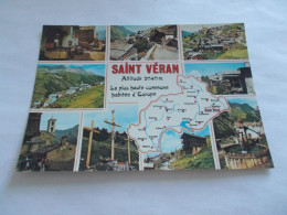 SAINT VERAN ( 05 Hautes Alpes ) MULTIVUES ET PLAN 9 BELLES VUES COLORISER - Autres & Non Classés