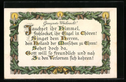 AK Gedicht Zu Weihnachten Mit Tannenzweigen Als Rahmen  - Autres & Non Classés