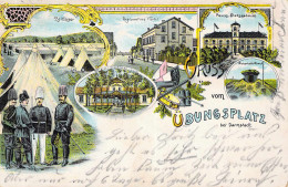 Gruß Vom Übungsplatz Darmstadt Mehrbild Litho Gel.1904 AKS - Darmstadt