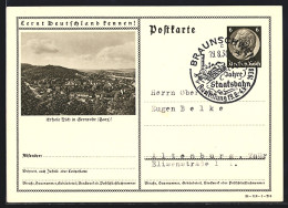 AK Gernrode /Harz, Ortsansicht, Ganzsache Lernt Deutschland Kennen  - Postkarten