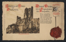 Lithographie Drachenfels, Ruine Drachenfels, Originalstein Vom Drachenfels, Siegel  - Drachenfels