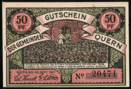 Notgeld Quern, 50 Pfennig, Tag Auf Dem Scheersberg, Besuch Von General V. Lettow-Vorbeck  - [11] Local Banknote Issues
