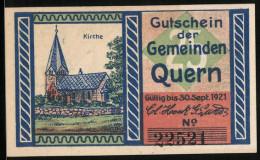 Notgeld Quern, 25 Pfennig, Blick Auf Die Kirche  - [11] Emissions Locales