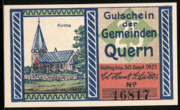 Notgeld Quern, 25 Pfennig, Partie An Der Kirche  - [11] Local Banknote Issues