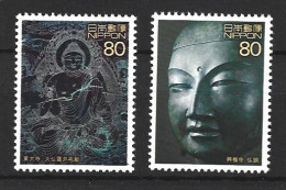 JAPON. N°3225 & N°3231 De 2002. Figures Bouddhiques. - Buddhismus