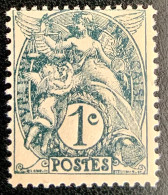 1900 FRANCE N 107a - TYPE BLANC 1c Gris Foncé - NEUF** - 1900-29 Blanc