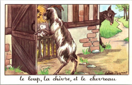 20902 Carte Fable - Jean De La Fontaine - Le Loup, La Chèvre Et Le Chevreau - Märchen, Sagen & Legenden