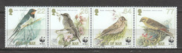 Isle Of Man 2000 Mi 860-863 In Strip MNH WWF - BIRDS - Ungebraucht