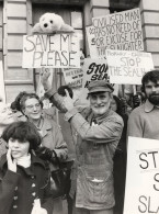 Spike Milligan Seal Slaughter 1977 London Protest Petitions Press Photo - Artistes