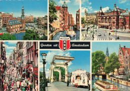 PAYS-BAS - Groeten Uit Amsterdam - Multi-vues De Différents Endroits - Animé - Vitacolor - Carte Postale Ancienne - Amsterdam