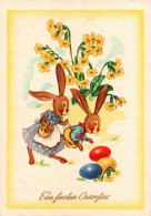 H2665 - Glückwunschkarte Ostern - Osterhase Osterei - Walter Werner Verlag DDR - Pâques