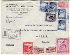 COLOMBIA 1951 AIRMAIL R - LETTER SENT  FROM BOGOTA TO ALGER - Colombie