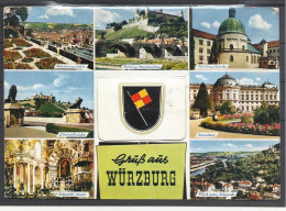 Germany, Würzburg(Wuerzburg), Multi View With Leporello, West Berlin Stamps,1972. - Würzburg