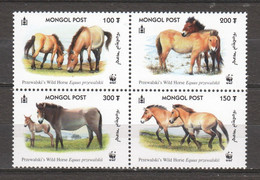 Mongolia 2000 Mi 3122-3125 MNH WWF - PRZEWALSKI HORSE - Ongebruikt