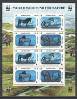 Mongolia 2000 Kleinbogen Mi 3126-3129 MNH WWF - PRZEWALSKI HORSES - HOLOGRAMS - Chevaux