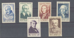 Yvert 945 à 950 -Célébrités Françaises - Série  De 6 Timbres Neufs Sans Traces De Charnières - Unused Stamps