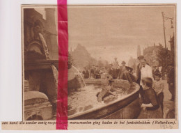 Rotterdam - Hond  In Fontein - Orig. Knipsel Coupure Tijdschrift Magazine - 1925 - Sin Clasificación