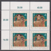 1980 , Mi 1643 ** (2) - 4er Block Postfrisch - 175 Jahre Hygiene In Österreich - Unused Stamps