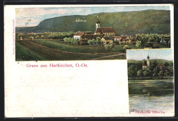 AK Hartkirchen /O.-Oe., Filialkirche Hilkering Und Ortsansicht  - Autres & Non Classés