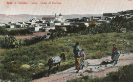 CARTE POSTALE ANCIENNE ORIGINALE COULEUR : CANA OF GALILEE VUE GENERALE ANIMEE PALESTINE - Palästina