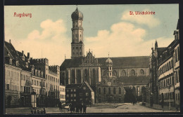 AK Augsburg, Litfasssäule Vor Der St. Ullrichskirche  - Augsburg