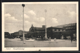 AK Erfurt, Hauptbahnhof Mit Leuten  - Erfurt