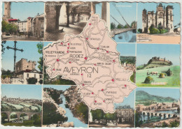 LD61 : Aveyron : Carte  Géographique : Millau, Nant, Cassagnes, Entraygues, Villefranche, Rodez..... - Sonstige & Ohne Zuordnung