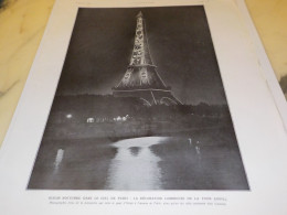 ANCIENNE PUBLICITE  DECORATION LUMINEUSE DE LA TOUR EIFFEL  1925 - Non Classés