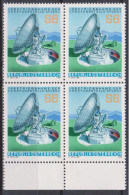 1980 , Mi 1644 ** (3) - 4er Block Postfrisch - Erdfunkstelle Aflenz - Neufs