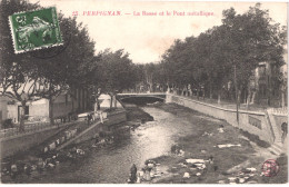 FR66 PERPIGNAN - DF 25 - La Basse Et Le Pont Métallique - Lavandières - Animée - Belle - Perpignan