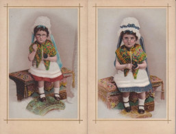 LOT DE 4 IMAGES  -  FILLETTE  -  COSTUME  -  COUTURE  - - Autres & Non Classés