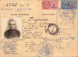 Alpes De Haute Provence, Carte D Identité De Curé, Prefecture De Barcelonnette, Timbres Fiscaux - Unclassified