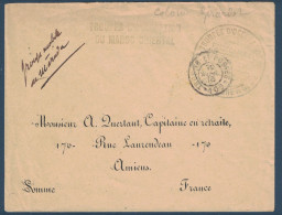 GRIFFE TROUPES D'OCCUPATION DU MAROC ORIENTAL + CAD TRESOR ET POSTES 109 De 1913 Sur LETTRE Pour AMIENS FRANCE - Briefe U. Dokumente