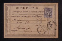 FRANCE - Carte Précurseur Avec Repiquage Commercial De Marseille Pour  Charavines En 1878 - L 152699 - Cartes Précurseurs