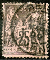 France,1876,YT#97,Sage U/N , 25 C.,cancell,as Scan - 1898-1900 Sage (Tipo III)