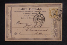 FRANCE - Carte Précurseur Avec Repiquage Commercial De Marseille Pour  Charavines En 1876 - L 152702 - Tarjetas Precursoras