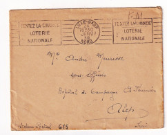 Lille Nord Syrie Hôpital De Campagne Alep Syrie Secteur Postal 615 Loterie Nationale 1938 Franchise Militaire Syria - Covers & Documents