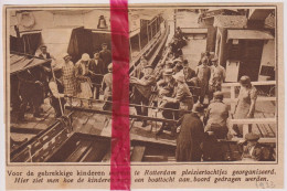 Rotterdam - Mindervaliden Op Uitstap - Orig. Knipsel Coupure Tijdschrift Magazine - 1925 - Sin Clasificación