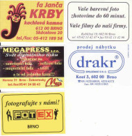 Czech Republic, 5 Matchbox Labels BRNO, Krby, Kamna - Fa Janča, Fotex, Megapress Sro, Drakr - Prodej Nábytku - Matchbox Labels