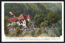 Künstler-AK F.A.C.M. Reisch: Badgastein, Cafe-Restaurant Gamskar Mit Terrasse  - Other & Unclassified