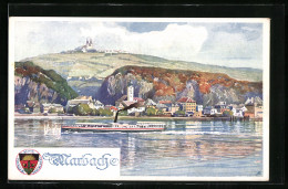 AK Deutscher Schulverein Nr. 287: Marbach, Dampferpartie Mit Panorama  - War 1914-18