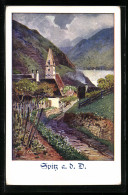 AK Deutscher Schulverein NR.173: Spitz A. D. Donau, Blick Auf Die Kirche  - Guerre 1914-18