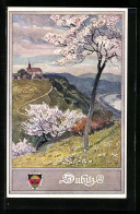 AK Deutscher Schulverein Nr. 222: Dubitz, Panorama Im Frühling  - War 1914-18