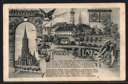 AK Ulm / Donau, Münster, Ulmer Gulden 1704  - Ulm