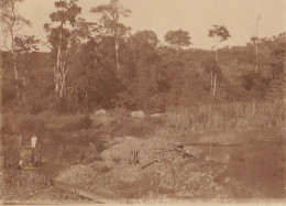 Photo Afrique Congo Camp D'aleza Ituri Chantier Aluvionnaire - Prospection D'or - Légendée Au Dos - Afrika