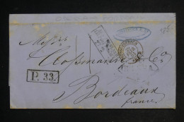 FRANCE - Cachet D'entrée " Prusse . Forbach " Sur Lettre De Odessa  Pour Bordeaux En 1864 - L 152710 - Entry Postmarks